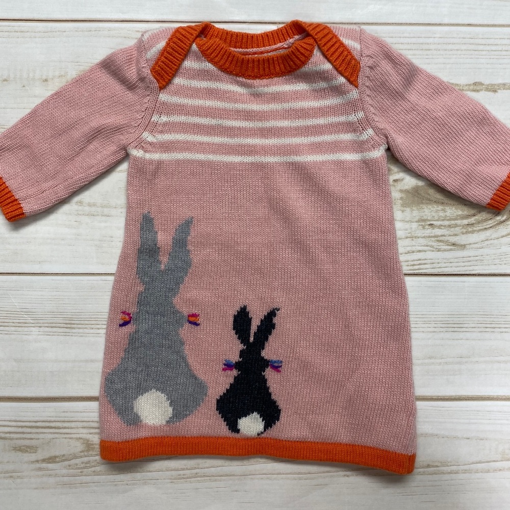 Baby Boden. Knit Easter Bunny sweater dress
